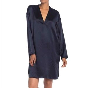 Vince navy 100% silk tunic dress